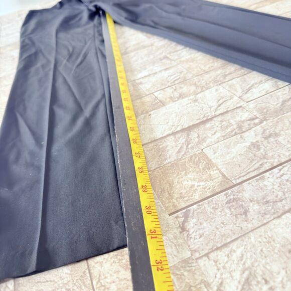 Haggar Dress Pants Mens 30x30* Black  Slim Fit Flat Front Polyester Blend Career - Picture 7 of 13